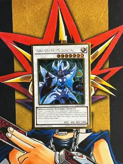 PGL3-EN060 Arcanite Magician Gold Rare 1st Edition NM Yugioh Card - Image 1