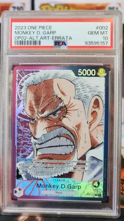 Monkey D.Garp OP02-002 L Alt - Paramount War - One Piece English PSA 10 - Image 1