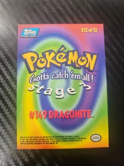Dragonite Blue Logo E12 of E12 Pokemon Topps The First Movie - Image 2