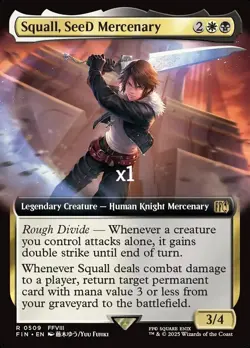 MTG Borderless UB: Final Fantasy FIN Squall, SeeD Mercenary MINT - Image 1
