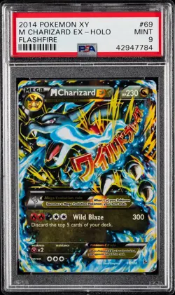 2014 PSA 9 Pokemon XY Flashfire M Charizard EX Holo Ultra Rare 69/106 - Image 1
