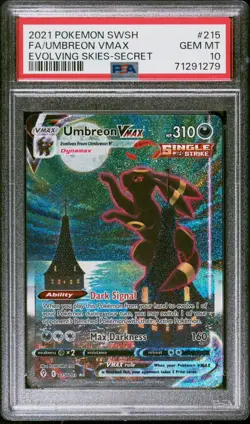 Pokemon Umbreon VMAX PSA 10 215/203 Evolving Skies - Image 1