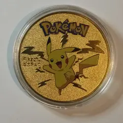 PIKACHU Gold Coin - Pokemon Coin 18K Gold Plated - Exclusive Rare Design - Image 1