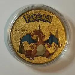 CHARIZARD Gold Coin - Pokemon Coin 18K Gold Plated - Exclusive Rare Design - Image 1