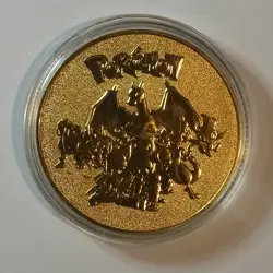 CHARIZARD Gold Coin - Pokemon Coin 18K Gold Plated - Exclusive Rare Design - Image 2