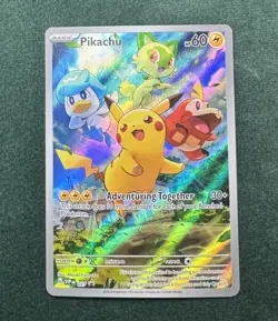 Pokemon Scarlet & Violet Pikachu Holo SVP 027 Black Star Promo NM Pack Fresh - Image 1
