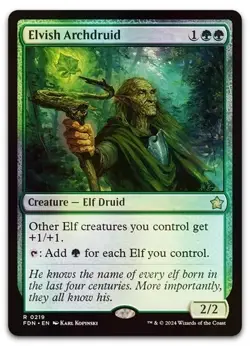 Elvish Archdruid #219 (Foil) (NM) Foundations FDN Magic MTG - Image 1