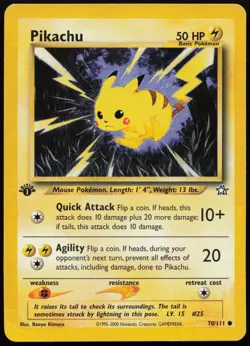 Pikachu [1st Edition] #70 Neo Genesis Pokemon Card - Image 1