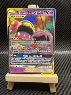 Pokemon TCG Muk Alolan Muk GX Holo Card 61/214 Ultra Rare SM Unbroken Bonds NM - Image 1