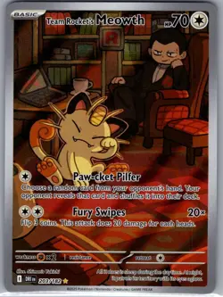 Team Rocket's Meowth - 203/182 SV10: Destined Rivals - Pokemon Card - NM - Image 1