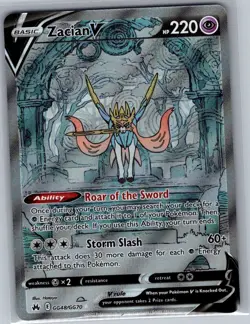Zacian V GG48/GG70 Crown Zenith: Galarian Gallery - Pokemon Card - NM - Image 1