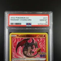 PSA 10 Radiant Charizard 011/078 Pokemon Go Holo Graded Pokemon Card - Image 2