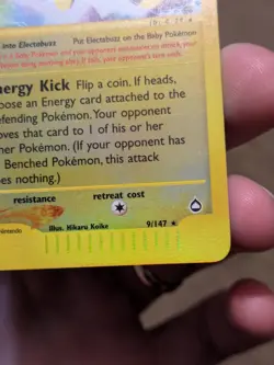 Pokemon TCG Elekid Reverse Holo Aquapolis 9/147 WOTC 2002 VLP / EXC - Image 5