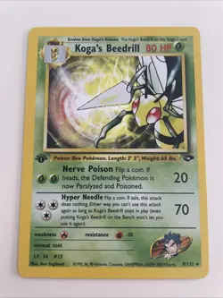 Pokemon TCG Koga's Beedrill Gym Challenge Holo Rare First Edition 9/132 - Image 1