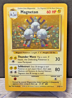 Magneton 91/102 Pokemon TCG 1999 Base Set Holo Rare English Vintage - Image 2