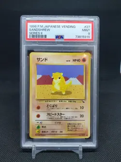 1998 Sandshrew #27 Japanese Vending Series 2 PSA 9 Mint Pokemon TCG - Image 1