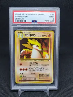 1998 Sandslash #28 Japanese Vending Series 3 PSA 9 MINT Pokemon TCG - Image 1