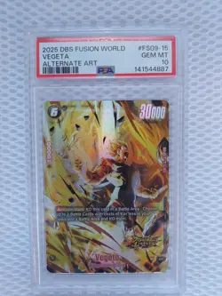 2025 dbs fusion world vegeta fs09-15 alt art card graded psa gem mt 10. - Image 1