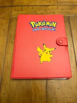 Vintage 1999 Pokemon Pikachu Red Binder TCG Album Snap 30 Page Card Holder EMPTY - Image 1