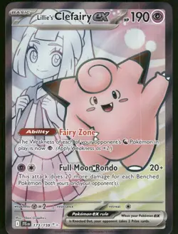 Pokemon Cards Lillie's Clefairy ex 173/159 Journey Together Ultra Rare NM - Image 1
