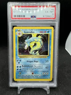 1999 Pokemon Base Set Gyarados Holo 6/102 PSA 6 EX-MT - Image 1