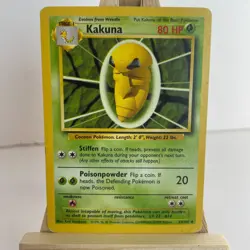 Kakuna 33/102 Base Set Unlimited Uncommon Pokemon Heavy Play+ - Image 1