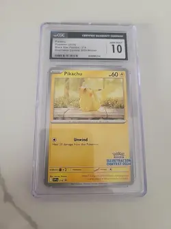 Pikachu Black Star Promo 214 Illustration Contest 2024 Pokemon CGC Gem Mint 10 - Image 1
