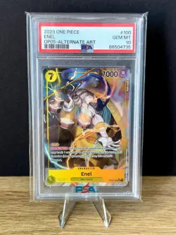 One Piece OP05-100 SR - Enel - Alternate Art Graded card - PSA 10 GEM MT - Image 1