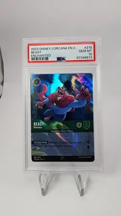 2023 DISNEY LORCANA EN 2-RISE OF THE FLOODBORN ENCHANTED #210 BEAST PSA 10 - Image 1