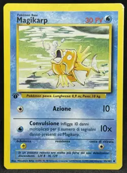 POKEMON~MAGIKARP~35/102~NONCOMUNE~SET BASE~1A EDIZIONE~ITALIANO~LP+ - Image 1