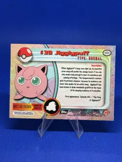 Pokemon Cad Jigglypuff #39 TOPPS Black Logo 1st Print NEAR MINT Non-Holo - Image 2