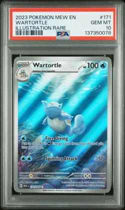 2023 POKEMON MEW EN-151 ILLUSTRATION RARE #171 WARTORTLE PSA 10 - Image 1