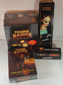 Lara Croft Tomb Raider Collectible Card Game + Into the Caves + Flashlight + Pen - Image 1