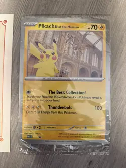 Pokemon X Natural History Museum Promo Card Pikachu At The Museum - Image 1