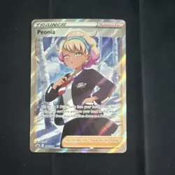 Pokemon Peonia Trainer Supporter Ultra Rare Full Art Holo Chilling Reign 196/198 - Image 1