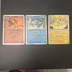 Pokemon TCG prismatic evolution Promo Lot - Flareon, Vaporeon, Jolteon Holo - Image 1