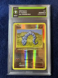 2016 Pokemon XY Evolutions Onix #61 Rev Foil Degree 9 MINT - Image 1