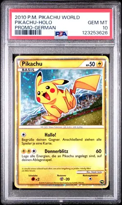 Pikachu Holo German World Collection Pokemon PSA 10 - Image 1