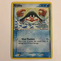 Pokemon TCG Krabby 54/100 Holo Stamped Ruby & Sapphire EX Crystal Guardians LP! - Image 1