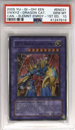 2005 YU-GI-OH! ELEMENTAL ENERGY 1ST EDITION VWXYZ-DRAGON CATAPULT CANNON PSA 10 - Image 1