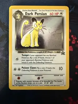Pokemon TCG Dark Persian Wizards Black Star Promo Card 17/108 Holo NM! - Image 1