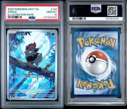 2025 POKEMON WHT EN-WHITE FLARE ILLUSTRATION RARE #142 ZORUA PSA 10 - Image 2