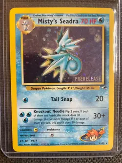Pokemon TCG Misty's Seadra PRERELEASE HOLO Promo Pokemon Promos 9/132 Holo Promo - Image 1