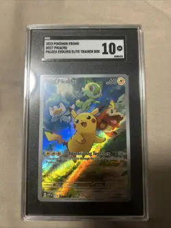 Pokemon Pikachu Cosmos Holo Pokemon GO PROMO #027 SGC 10 - Image 1