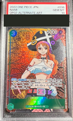 PSA 10 Nami One Piece Card OP02-036 SR Japanese from Japan OP-02 - Image 1
