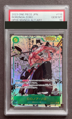 PSA 10 One Piece Card Roronoa Zoro Comic Manga Art Parallel SEC OP06-118 Japan - Image 1