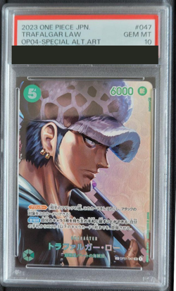 PSA 10 Law One Piece Card Trafalgar OP01-047 OP04-Special Alt Art Japanese JPN - Image 1