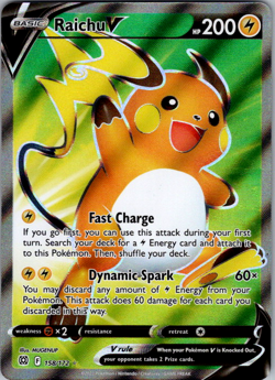 Raichu V - 158/172 - Pokemon Brilliant Stars Sword Shield Full Art Card NM - Image 1