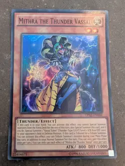 YuGiOh! Mithra The Thunder Vassal OP02-EN006 Super Rare - Image 1