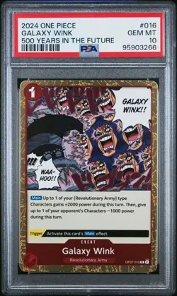 2024 One Piece 500 Years in the Future Galaxy Wink PSA 10 GEM #016 RARE - Image 1